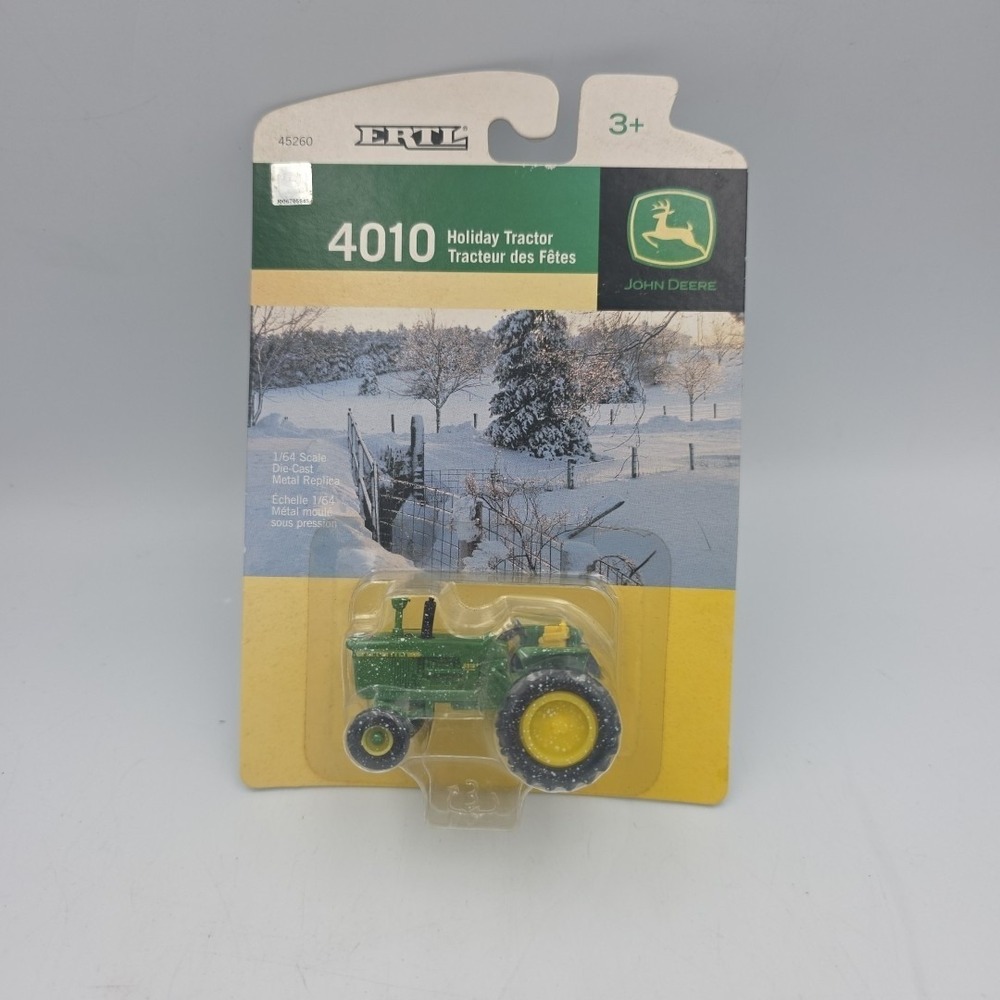 1/64 John Deere Tractor 4010 Holiday Snowy Tractor Ertl 2010 HTF